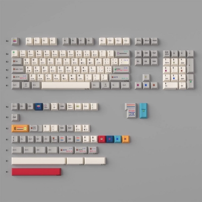 Retro C64 104+41 PBT Dye-subbed Keycaps Set for Cherry MX Mechanical Gaming Keyboard